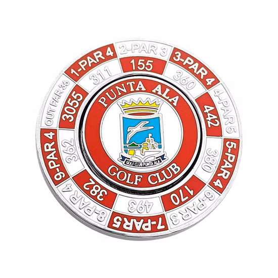 Custom Machined Multicolor Optional Golf Metal Coin Magnet Enamel Ball Position Marker